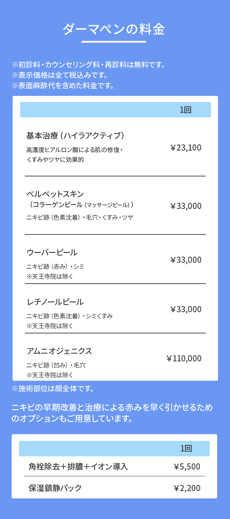 ダーマペンの料金