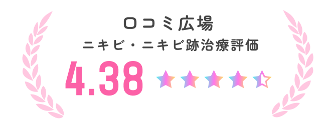 口コミ広場　ニキビ・ニキビ跡治療評価4.38