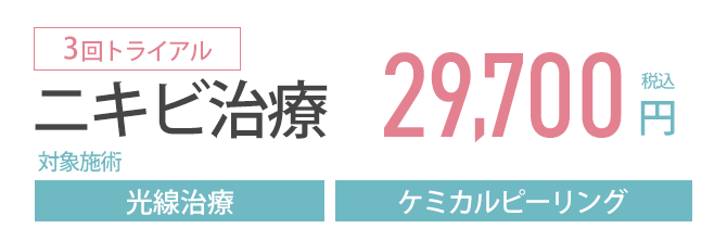 おすすめトライアルプランーニキビ治療