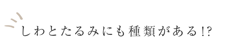 しわとたるみにも種類がある！？